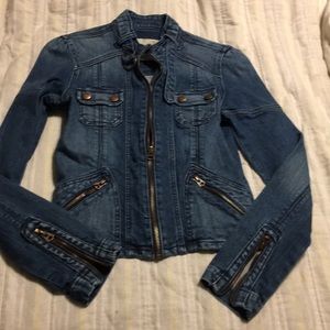 Abercrombie & Fitch Denim Motorcycle Jacket
